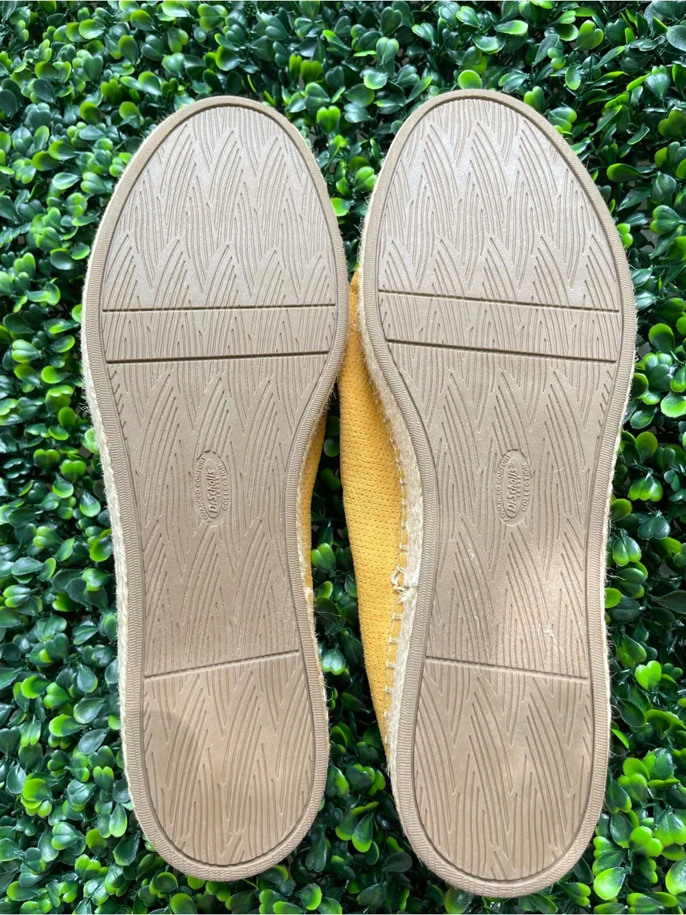 Womens Slip-On Espadrille Sandals in Mustard Yellow